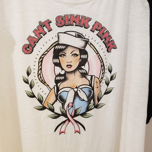 Torrid Black And White Basketball 3/4 Sleeves Can’t Sink Pink Tee Size 2X - Picture 2 of 6